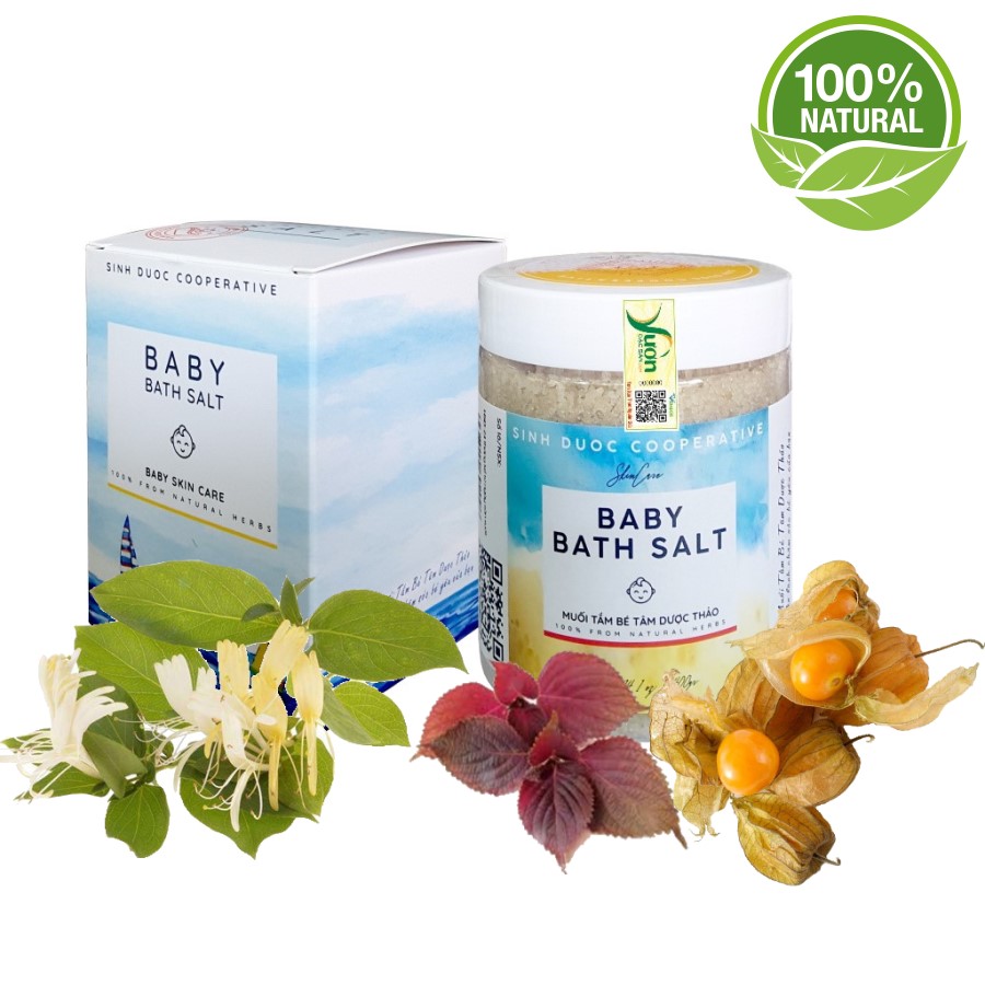 Muối tắm bé Sinh Dược Tâm Dược Thảo 400g - Hết rôm sẩy, mẩn ngứa, 100% tự nhiên an toàn cho bé