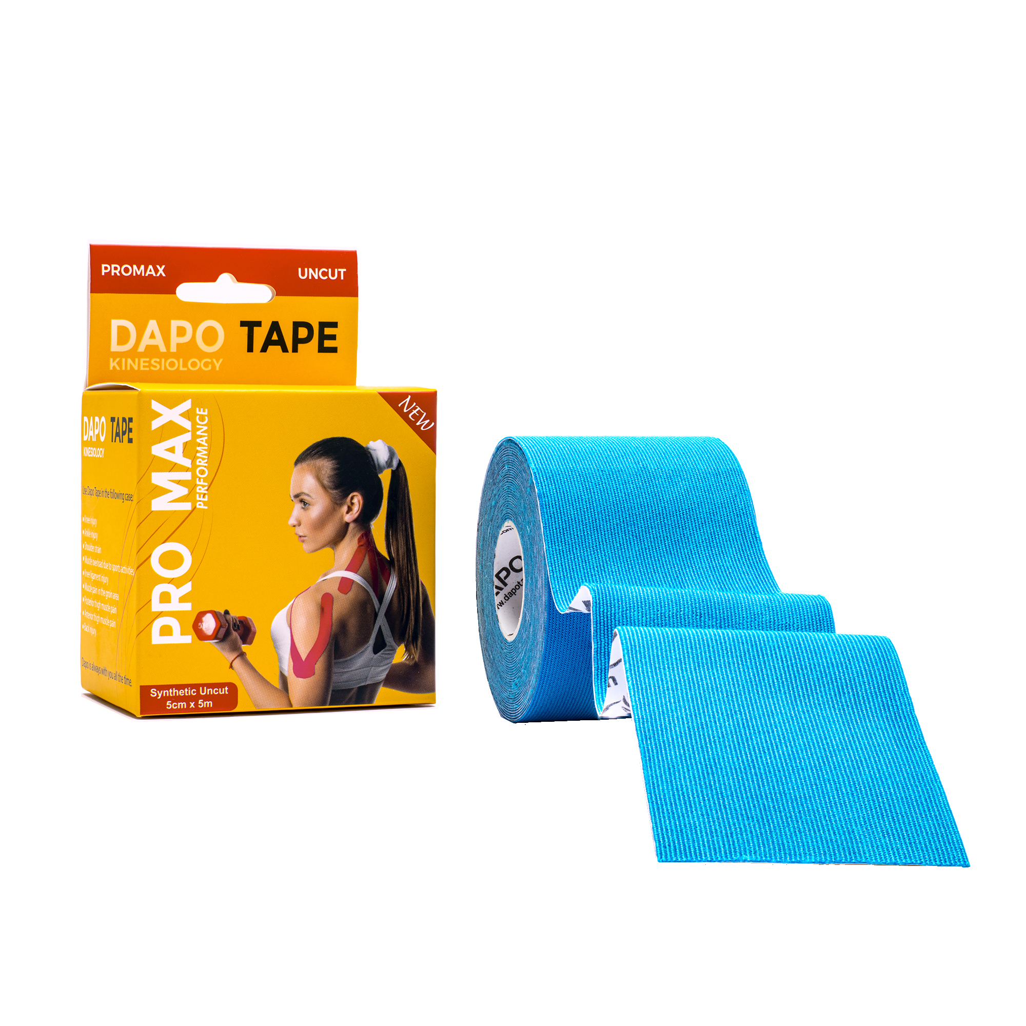 [Sợi Tổng Hợp Chưa Cắt] Băng Dán Cơ Thể Thao Dapo Tape ProMax Màu Xanh