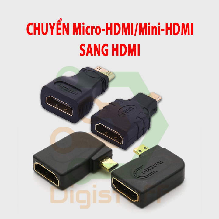 Đầu chuyển micro hdmi / mini hdmi dương sang hdmi tiêu chuẩn âm