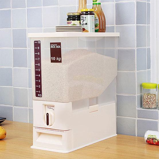 Thùng đựng gạo thông minh 10kg Tashuan TS-3626B chất liệu nhựa an toàn gọn gàng thiết kế đẹp Rice Box 10kg kín đáo chống mối gián kiến giữ nguyên hương vị của gạo