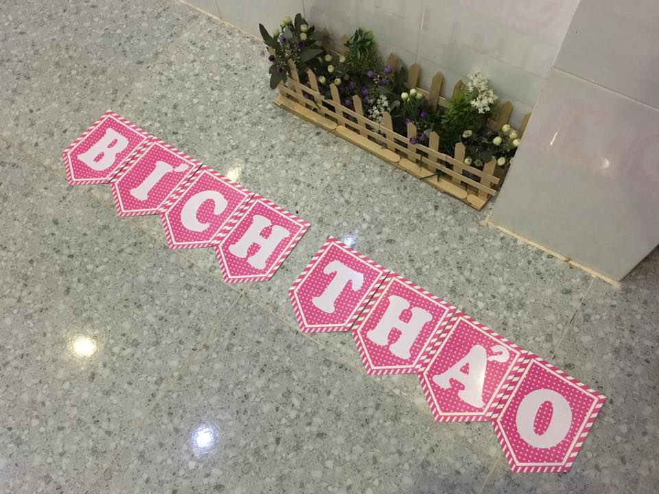 [HCM]Dây chữ giấy ghép theo tên - Phụ kiện tổ chức sinh nhật ( Tặng kèm ruybang kết chữ )