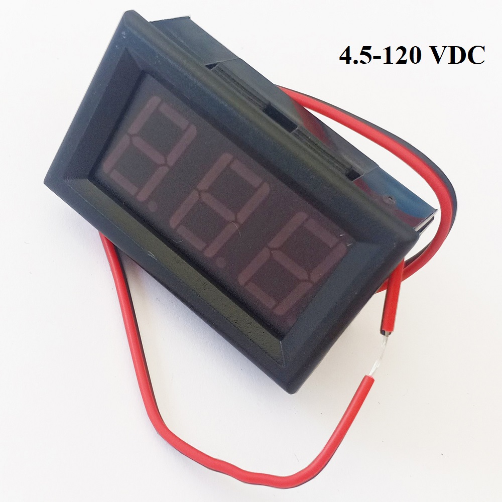 Đồng hồ đo áp dc 2 dây 120vdc điện áp đo 4.5-120vdc, led 0.56 inch, dòng điện tiêu thụ 20ma