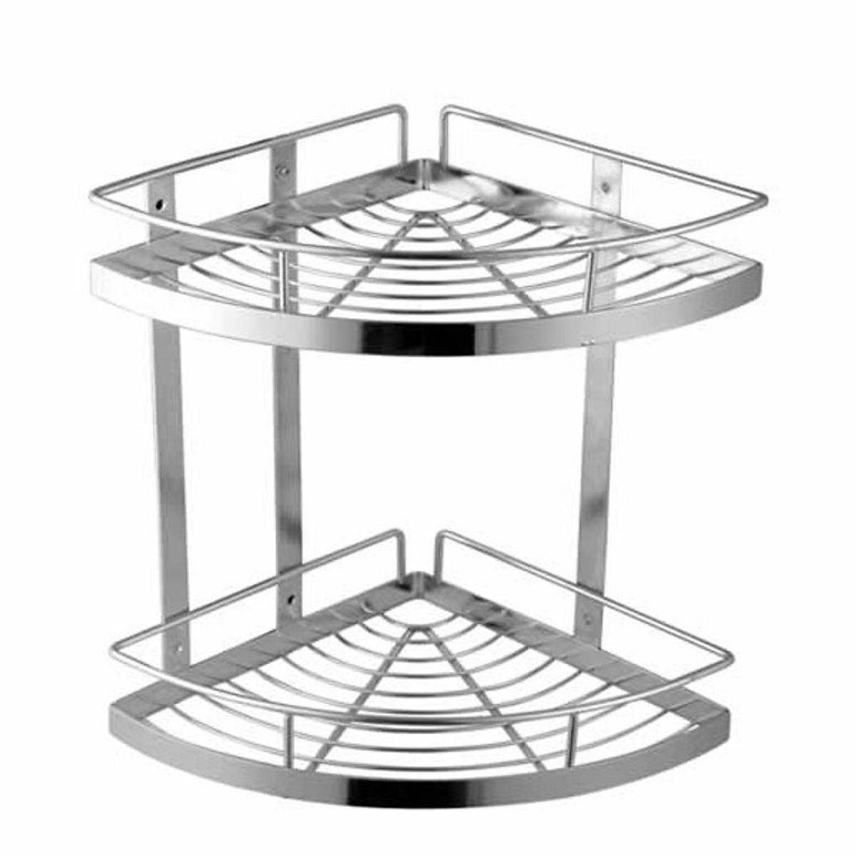 Kệ góc inox 304 - kệ góc phòng tắm inox 304 2 tầng 2525