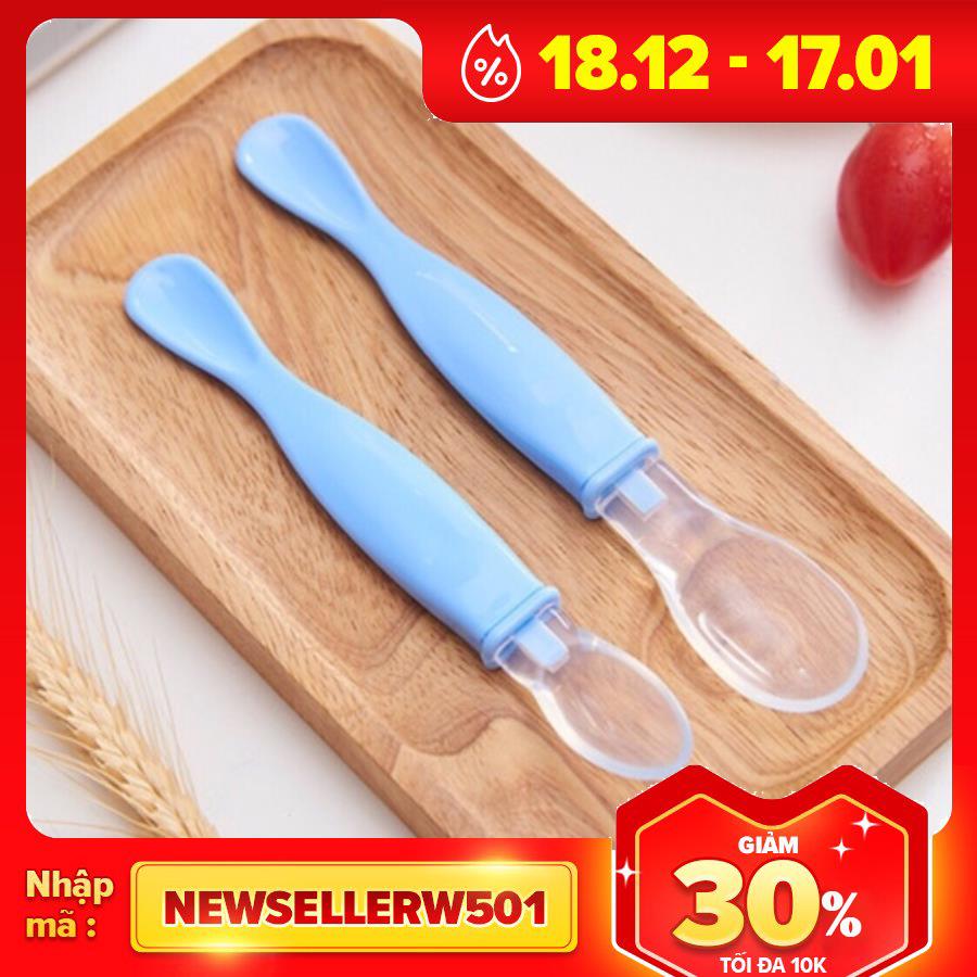 [Lấy mã giảm thêm 30%]Sét 2 Thìa Ăn Dặm Silicon ( 1 Thìa To + 1 Thìa Nhỏ )