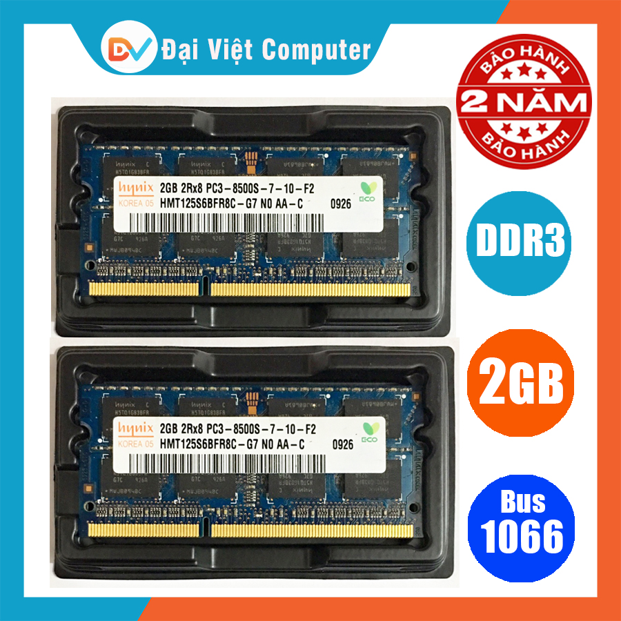Ram Laptop DDR3 2GB 4GB bus 1066 PC3 8500s ( nhiều hãng)Hynix/Samsung/kingston/crucial