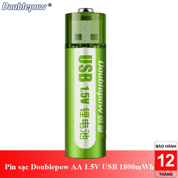 Pin tiểu sạc Doublepow AA 1.5V 1800mWh sạc trực tiếp qua cổng USB