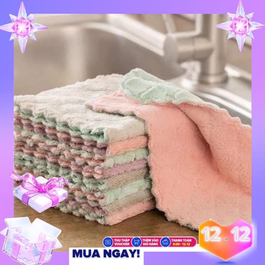 Bộ 20 khăn lau đa năng Sét 20 Khăn lau 2 mặt đa năng mềm mịn xịn xò