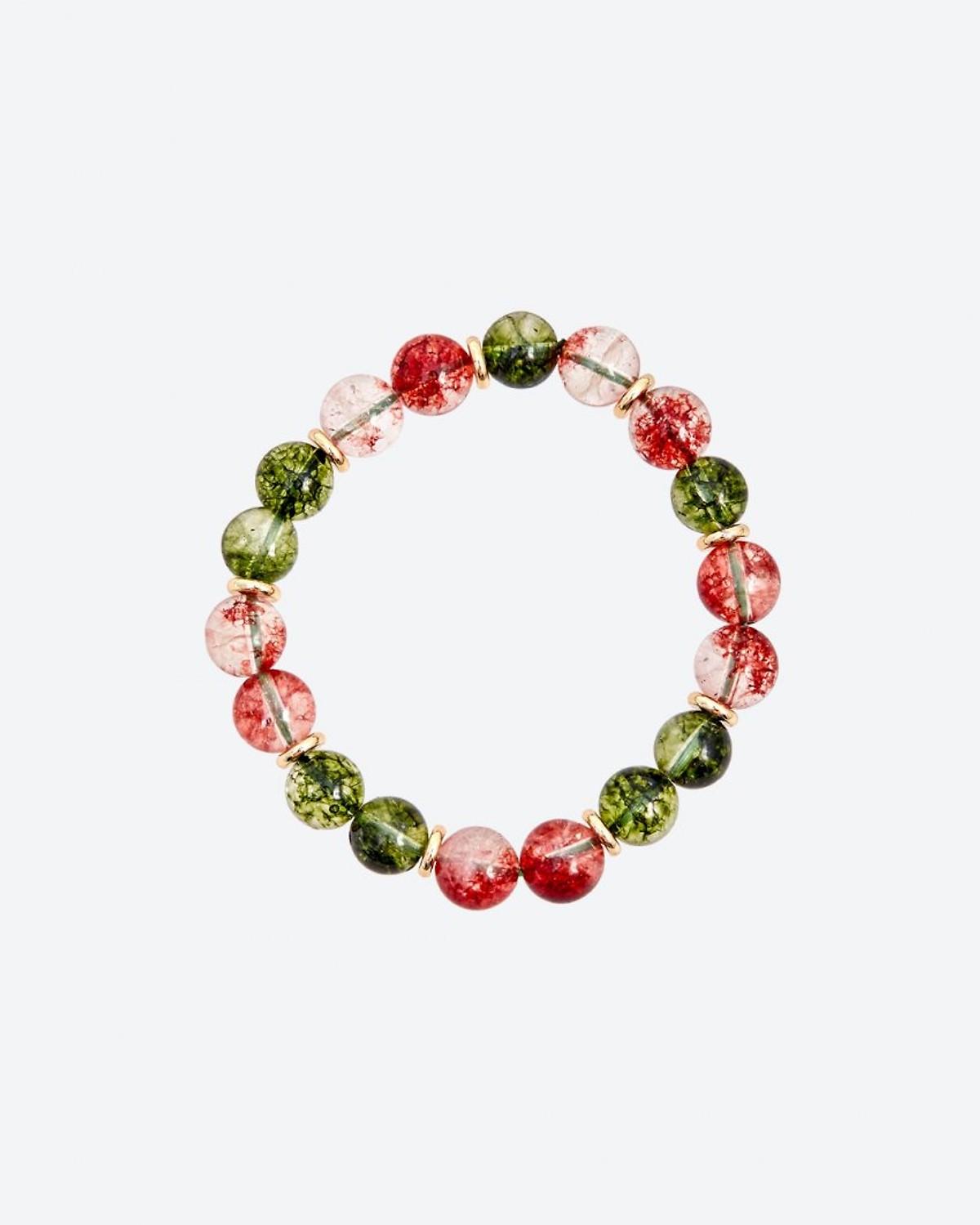 [FreeshipMAX] Vòng tay thạch anh ưu linh đỏ xanh