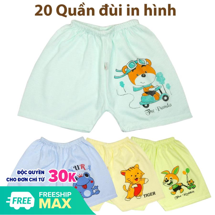 Combo 20 Quần đùi mùa hè RẺ cho bé từ 3-12kg- QĐ - 20QĐR24 - quần đùi mùa hè cho bé(Hình in màu sắc thay đổi theo lô hàng)