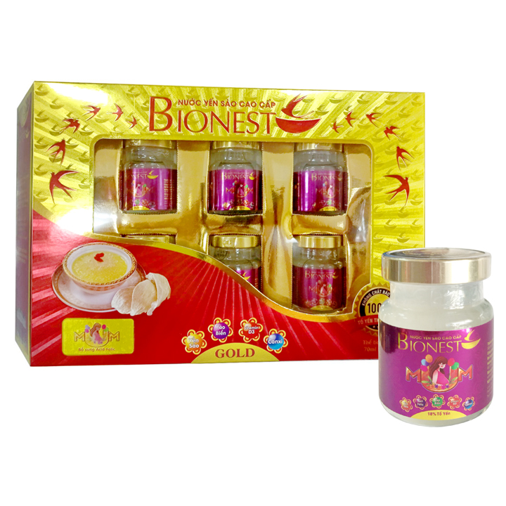 Hộp yến sào Bionest Mum dinh dưỡng cao cấp 18%  dành cho mẹ bầu (Date 3/2024)