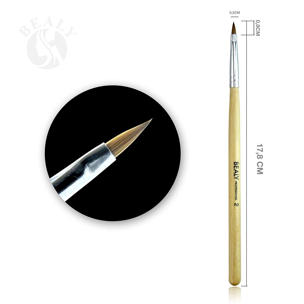 Cọ đắp bột lông chồn cán gỗ bealy số 2