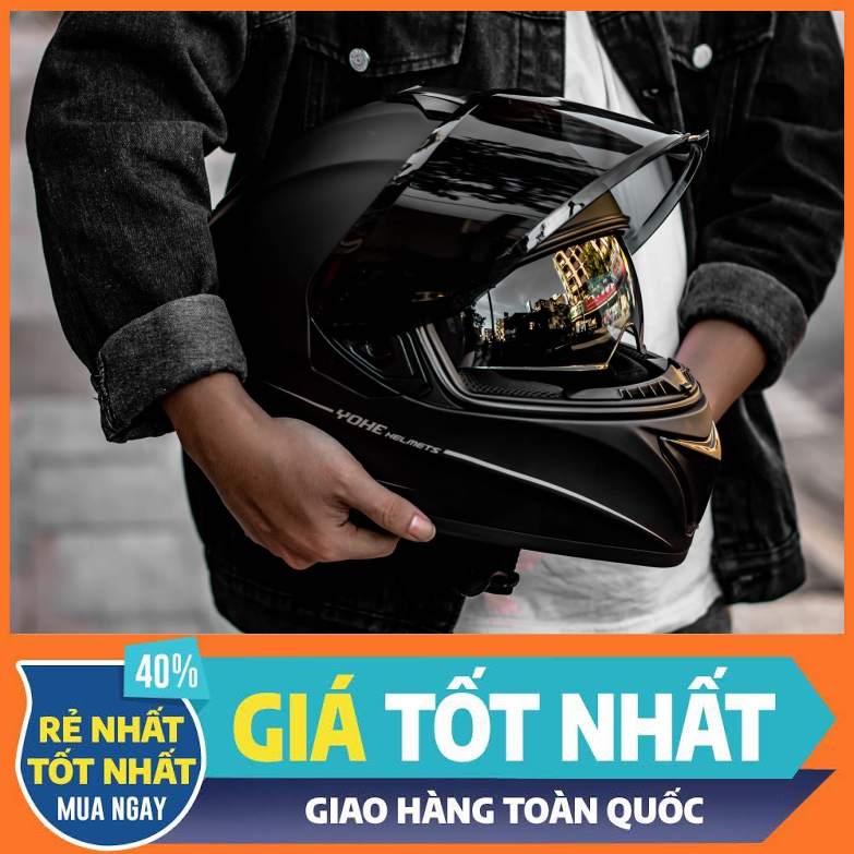 [CHÍNH HÃNG] MŨ BẢO HIỂM FULLFACE YOHE 981 ĐEN NHÁM