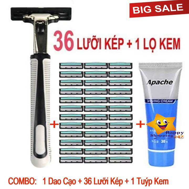 Bộ Dao Cạo Râu 36 Lưỡi [TẶNG KÈM - Tuýp Kem Tạo Bọt] - Bộ Dao Cạo Râu 36 Lưỡi