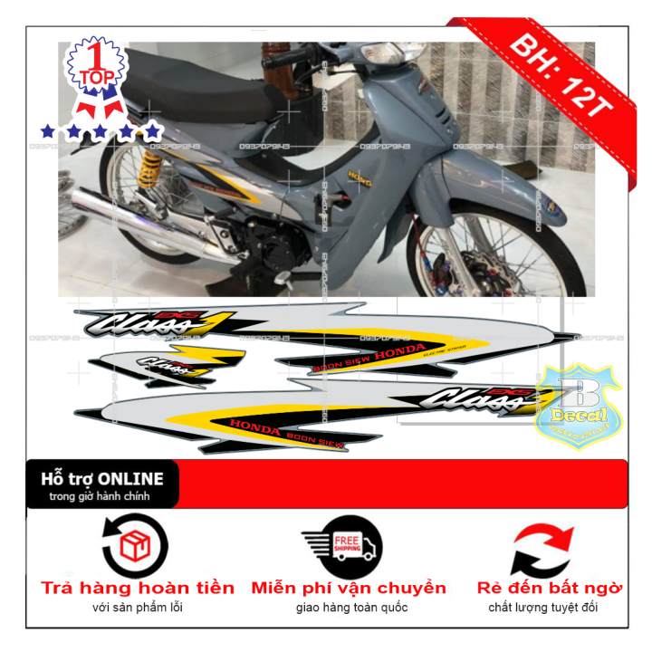 Tem rời wave nhỏ đời đầu ex5 class1 dán xe xám xi măng