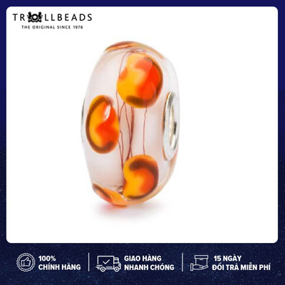 Trollbeads bead Thuỷ tinh Cao cấp Golden Poppies