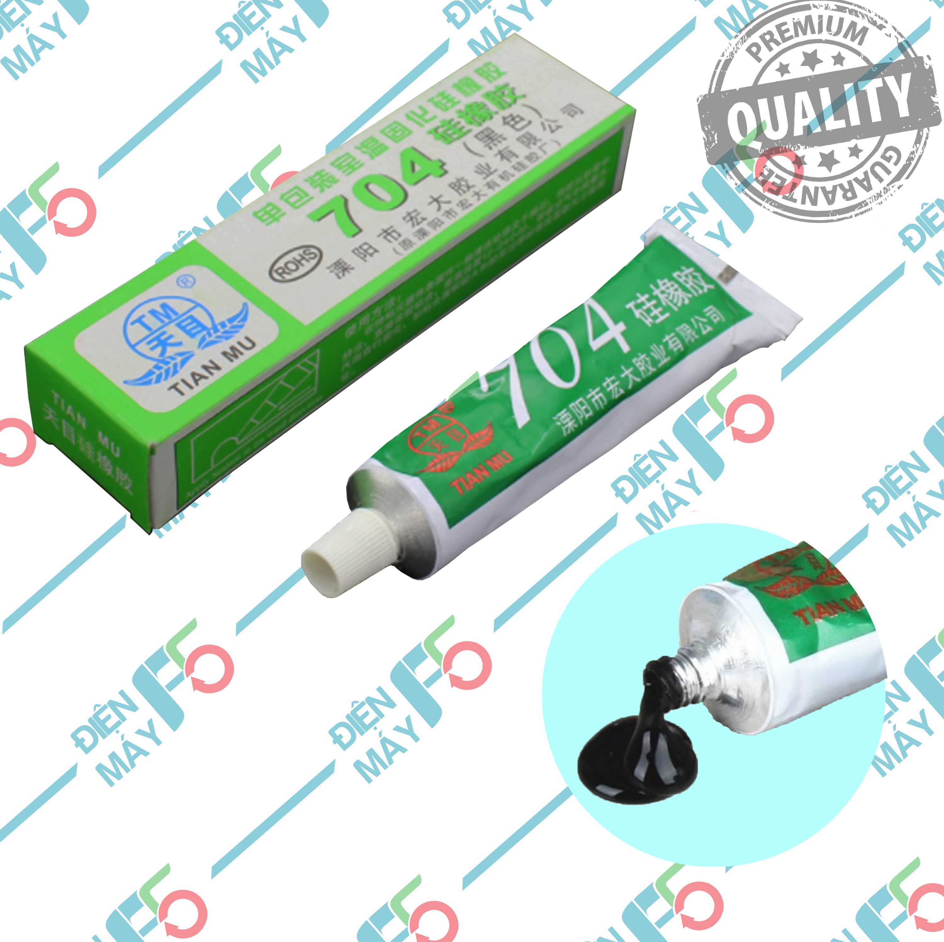 Dmf5 keo 704 màu đen phủ mạch, cách điện, chống nước tianmu tm 704