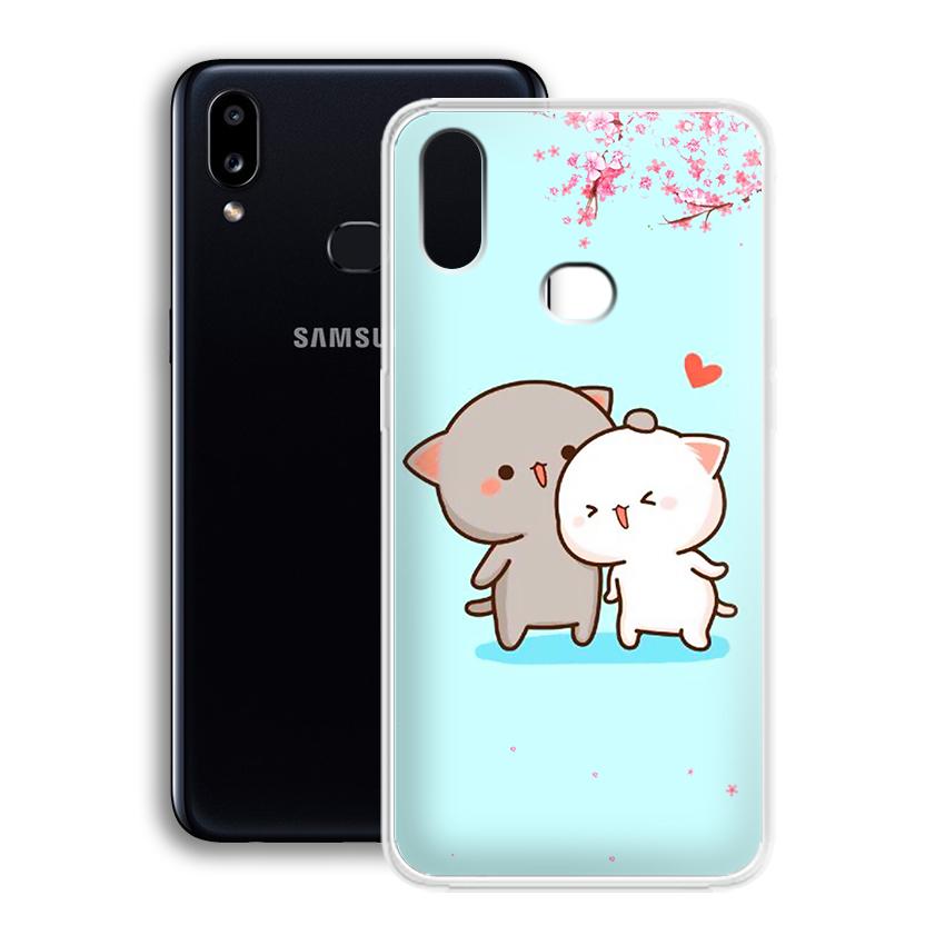 [HCM]Ốp lưng điện thoại Samsung Galaxy A10s - 01229 7871 CUTE15 - Silicone Dẻo hình couple mèo cute bảo hành 1 đổi 1