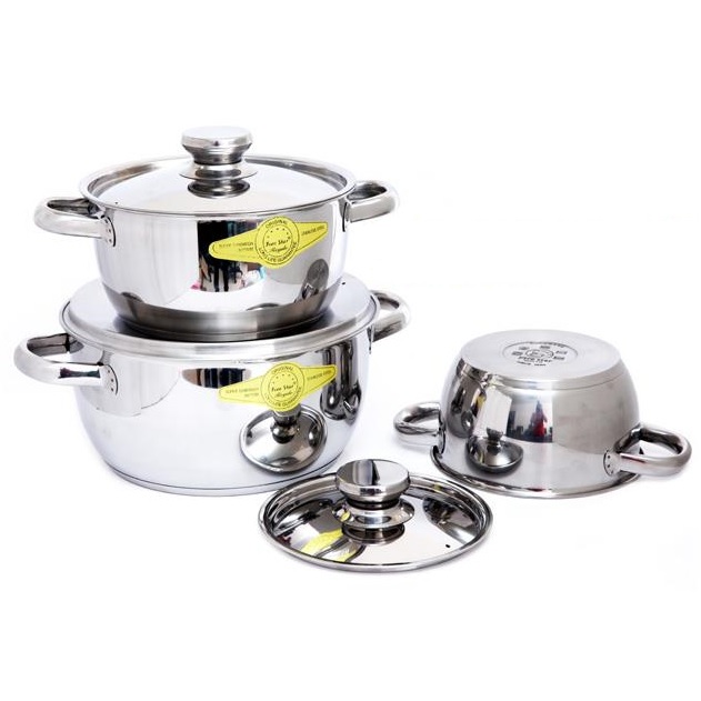 Bộ 3 nồi inox 3 đáy cao cấp fivestar fs06c-1 đường kính 16/20/24cm