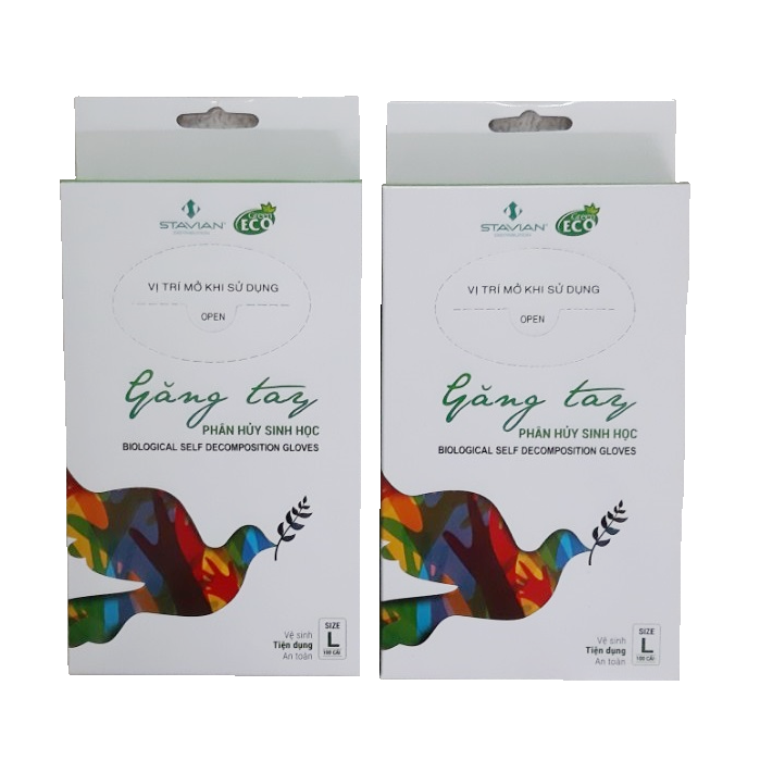 Găng tay tự hủy sinh học OPEC Green Eco dùng một lần hộp 100 chiếc
