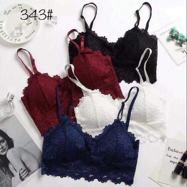 Áo bra ren hoa 2 dây có đệm nâng ngực 343