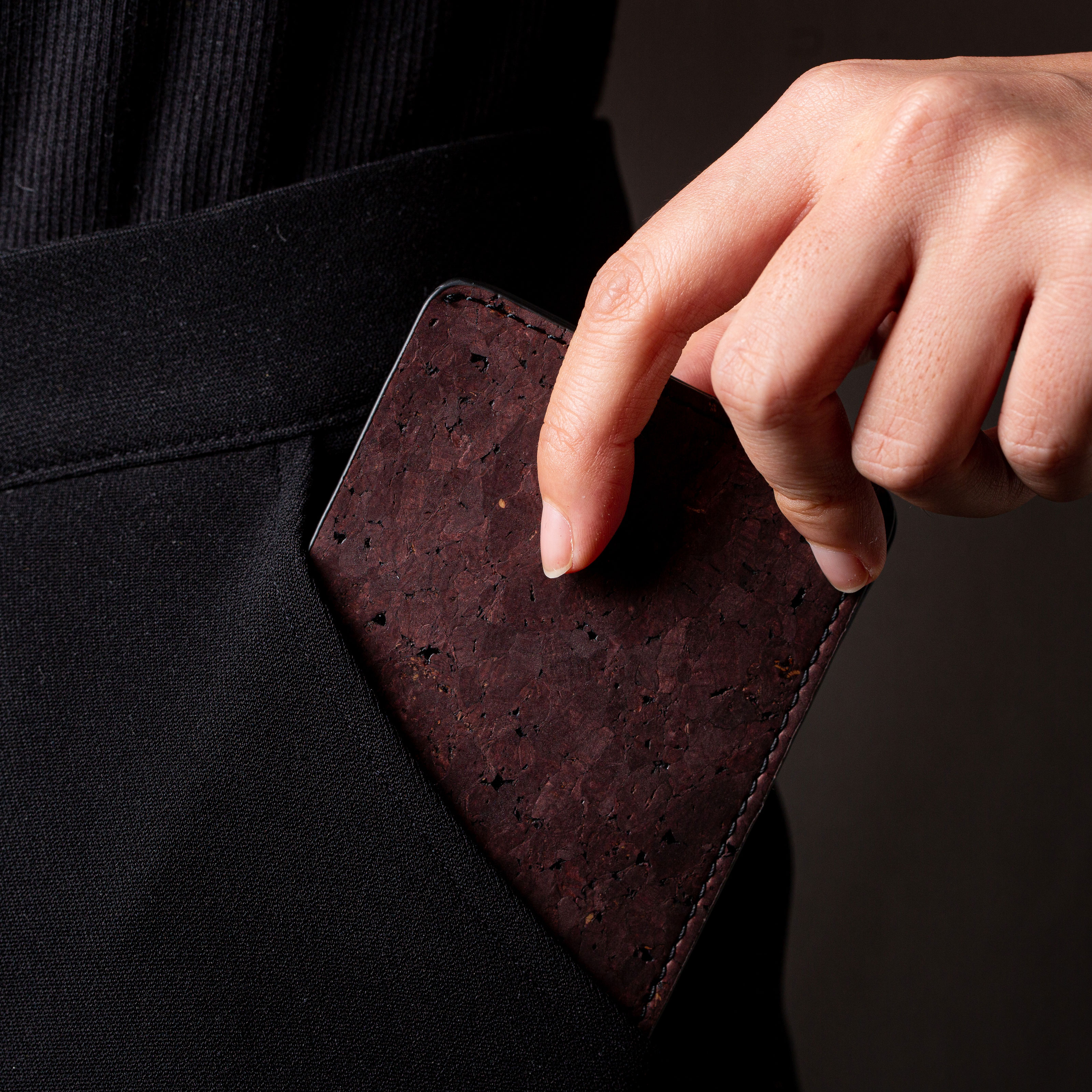 Ví da nam vỏ cây cork mardlian rfid wallet thông minh tối giản mini nhỏ gọn cao cấp