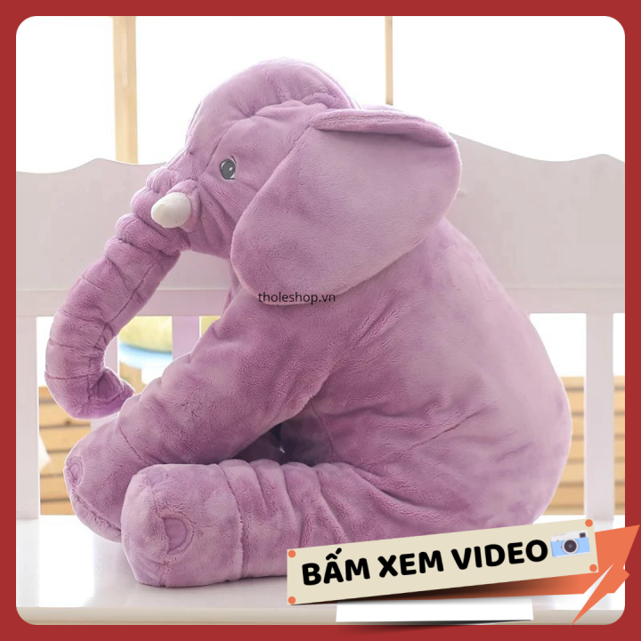 Gấu bông hình con voi ngộ nghĩnh - Gối con voi êm ái, thú nhồi bông, đồ chơi trẻ em - Gối ôm ngủ cho bé - Gấu bông 60cm [RẺ VÔ ĐỊCH]