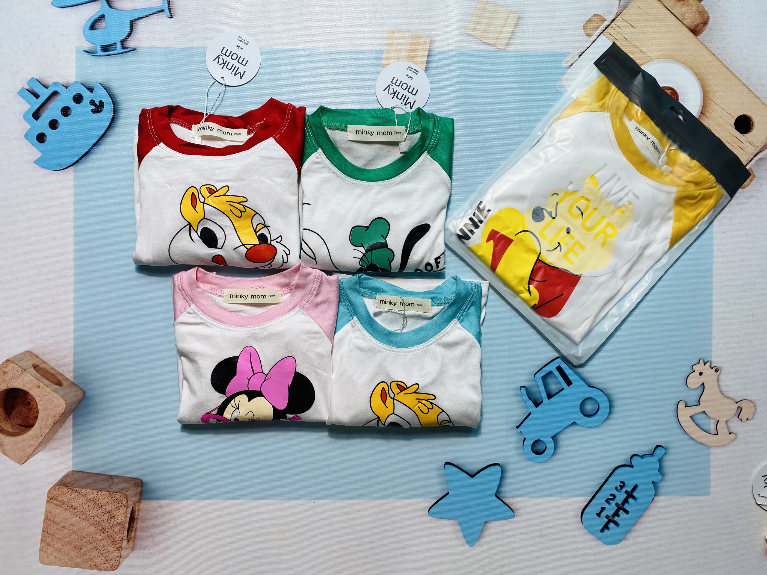 Bộ thu đông in hoạt hình kute cho bé MINKYMOM