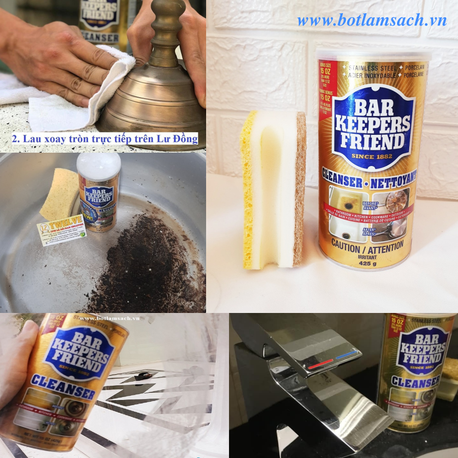 Bột Làm Sạch Đa Năng Bar keepers friend ( BKF ) sạch bong kính, vòi, xoong nồi, vết ố,...