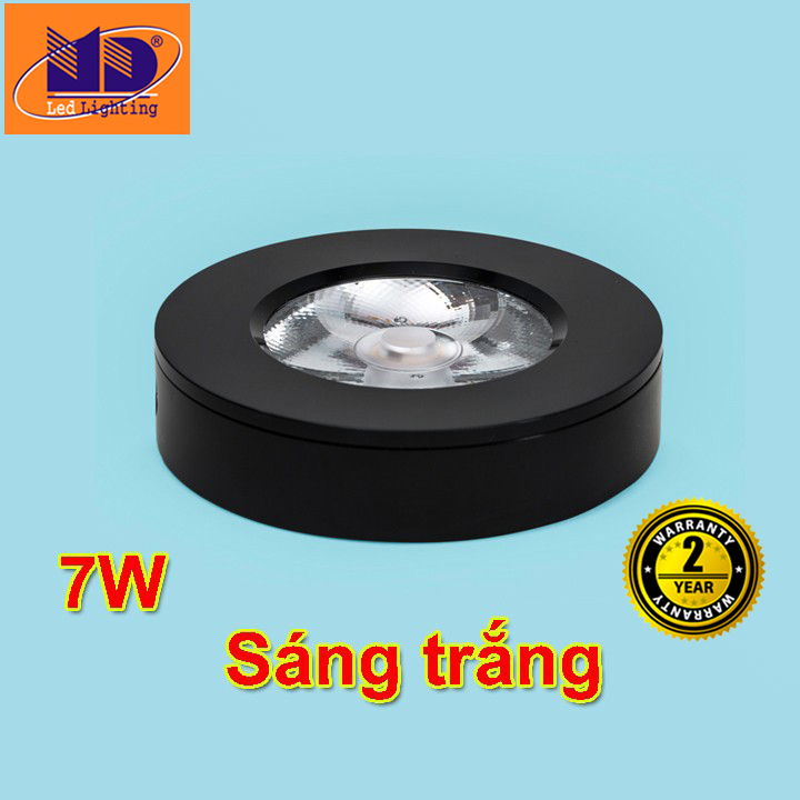 Đèn ốp tủ trưng bày trang trí 7W nhỏ gọn, đường kính 7 cm, ánh sáng chiếu điểm, bảo hành 24 Tháng