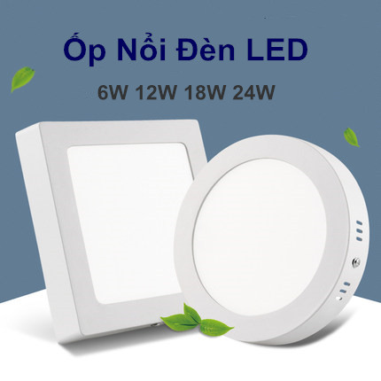 Đèn LED downlight ốp trần nổi ánh sáng vàng/trắng công suất 6W bóng vuông(cho ban công...)