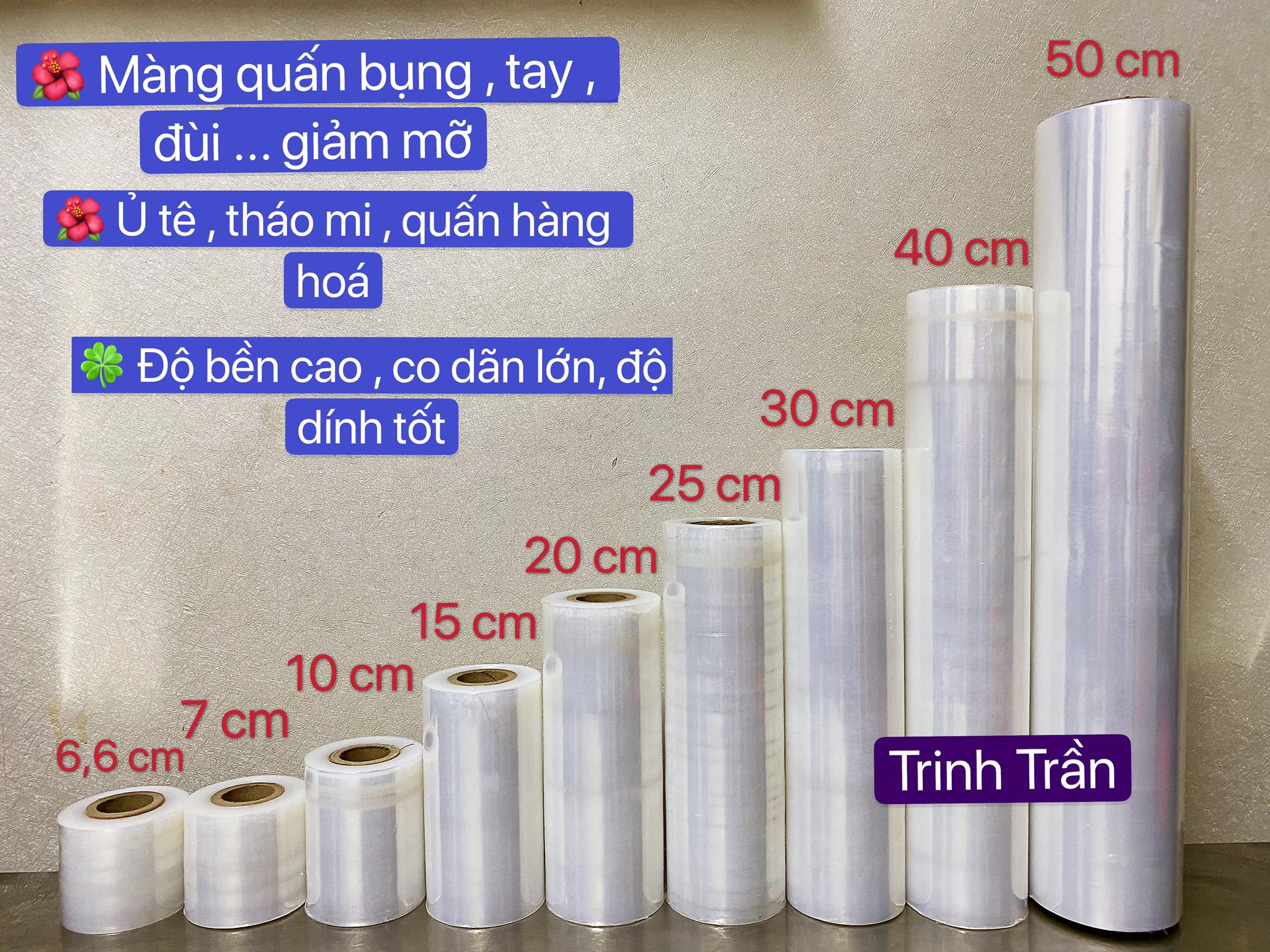 [FREESHIP MAX] Màng quấn PE 50cm (1,8kg/cuộn) , quấn hàng hóa , pallet , quấn vali, độ dính cao , giá cả hợp lý.