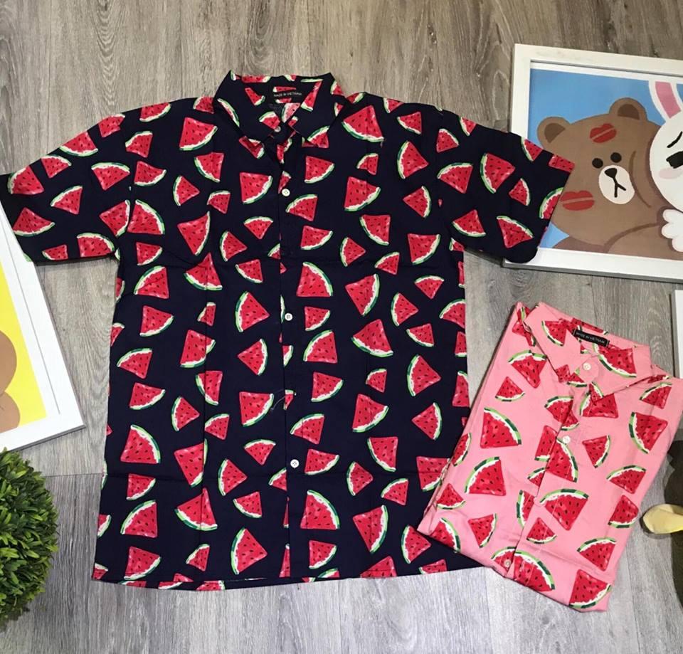 Áo sơ mi trái cây Nam & Nữ chất cotton