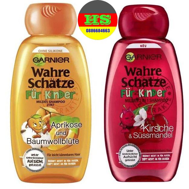 [Xách tay Đức] Dầu gội Garnier Wahre Schatze Fur Kinder cho bé