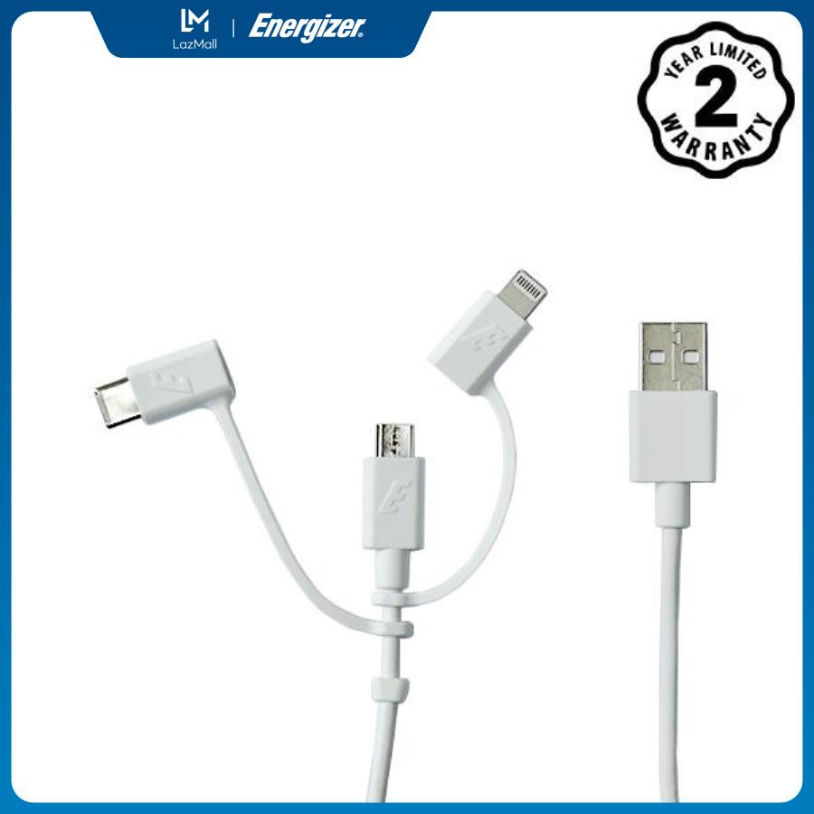 Cáp 3in1 energizer màu trắng - c11ubx3cfwh4