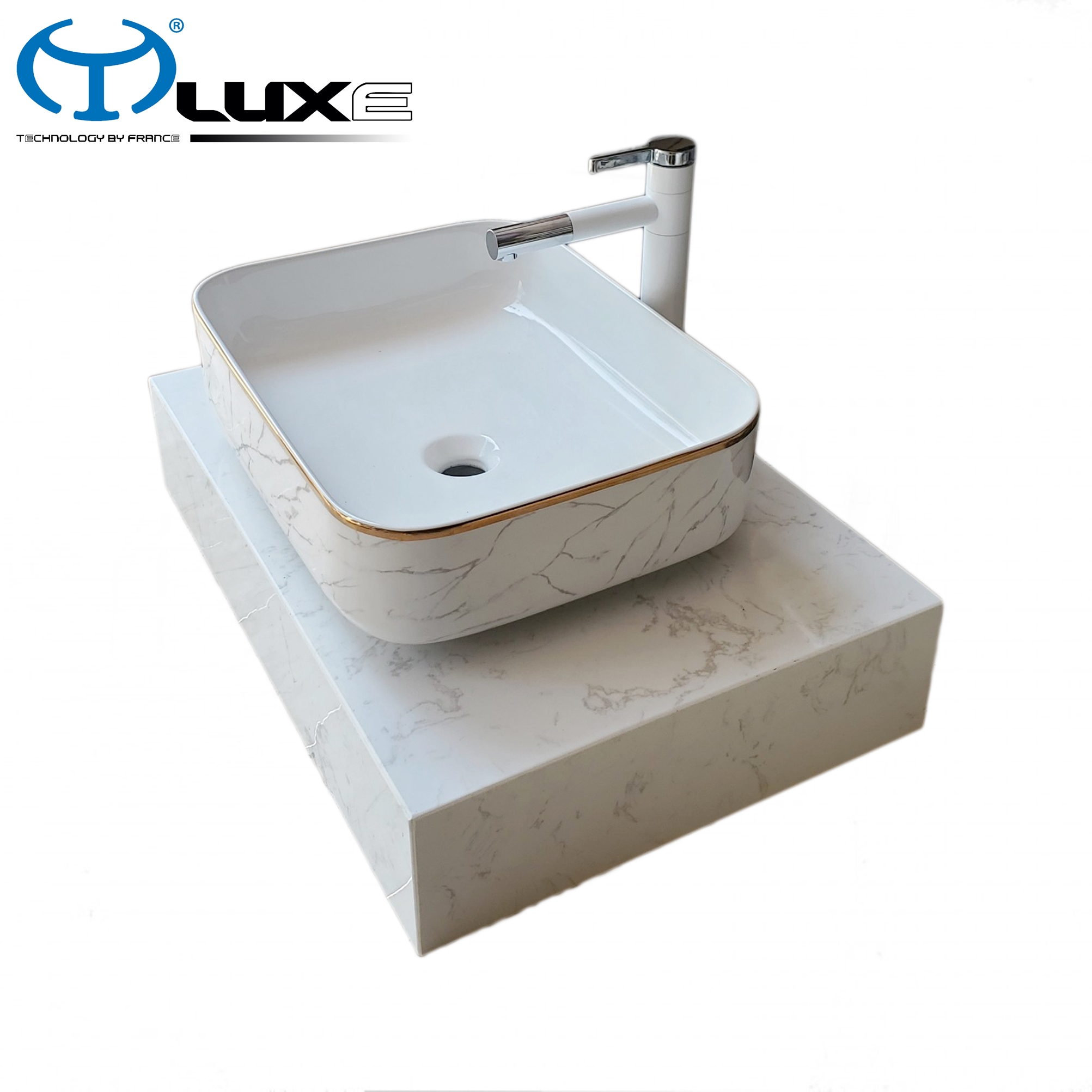 Chậu lavabo bàn đá cao cấp LUXE C104