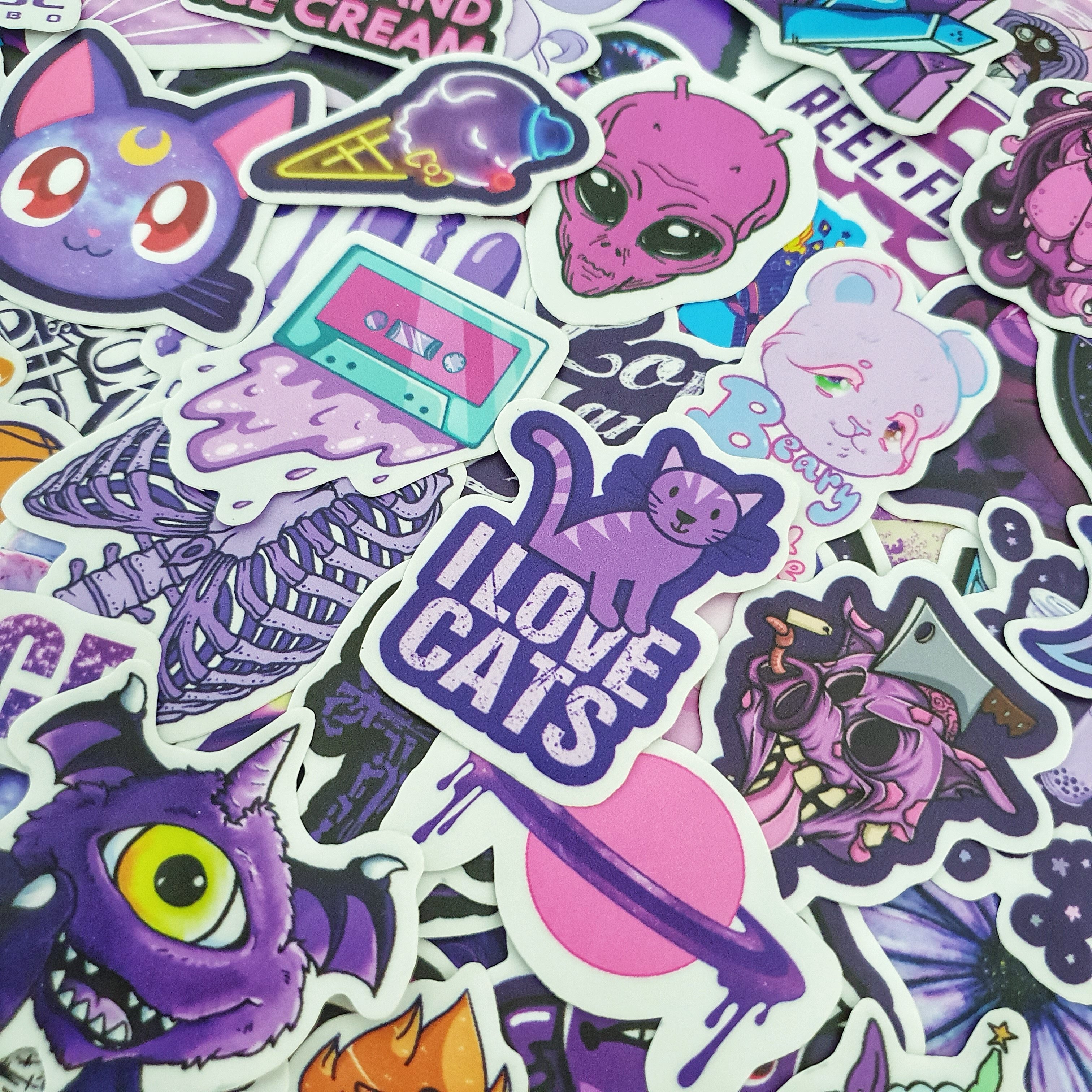 [HCM]Bộ hình dán Màu Tím Mộng Mơ - Purple Sticker PVC siêu hot chống nước cao cấp không bay màu - Owl Sticker