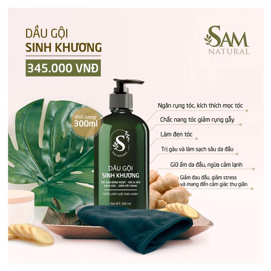DẦU GỘI SINH KHƯƠNG SAM NATURAL- CHỐNG RỤNG TÓC DỨT DIỂM NUÔI DƯỠNG TÓC CHẮC KHỎE