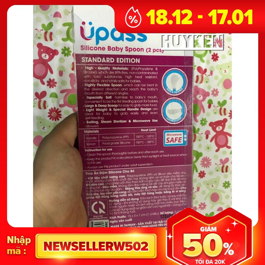 Set 2 thìa silicon ăn dặm upass Thái Lan
