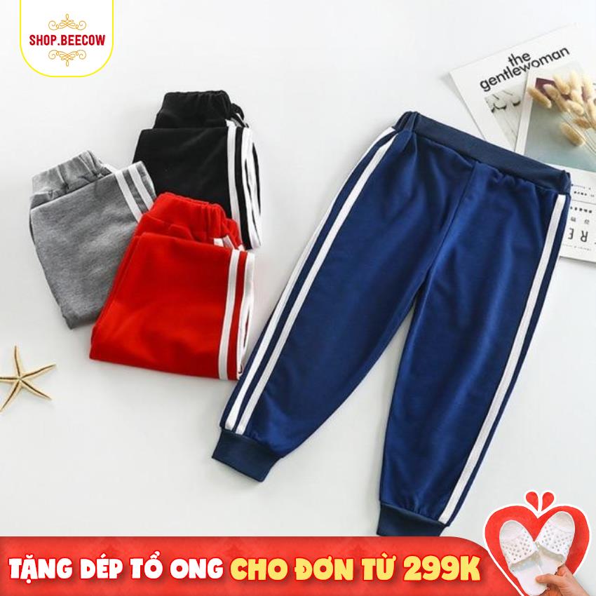 HOT | QUẦN THỂ THAO 2 SỌC UNISEX CHẤT NỈ DA CÁ CHO BÉ TRAI VÀ GÁI 8-18KG SHOP BEECOW