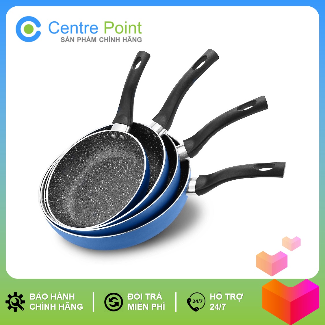 Chảo vân đá đáy từ cao cấp elmich colosseum y1 yl-3718 20cm / yl-3719 24cm / el-3720 26cm / el-3721 28cm