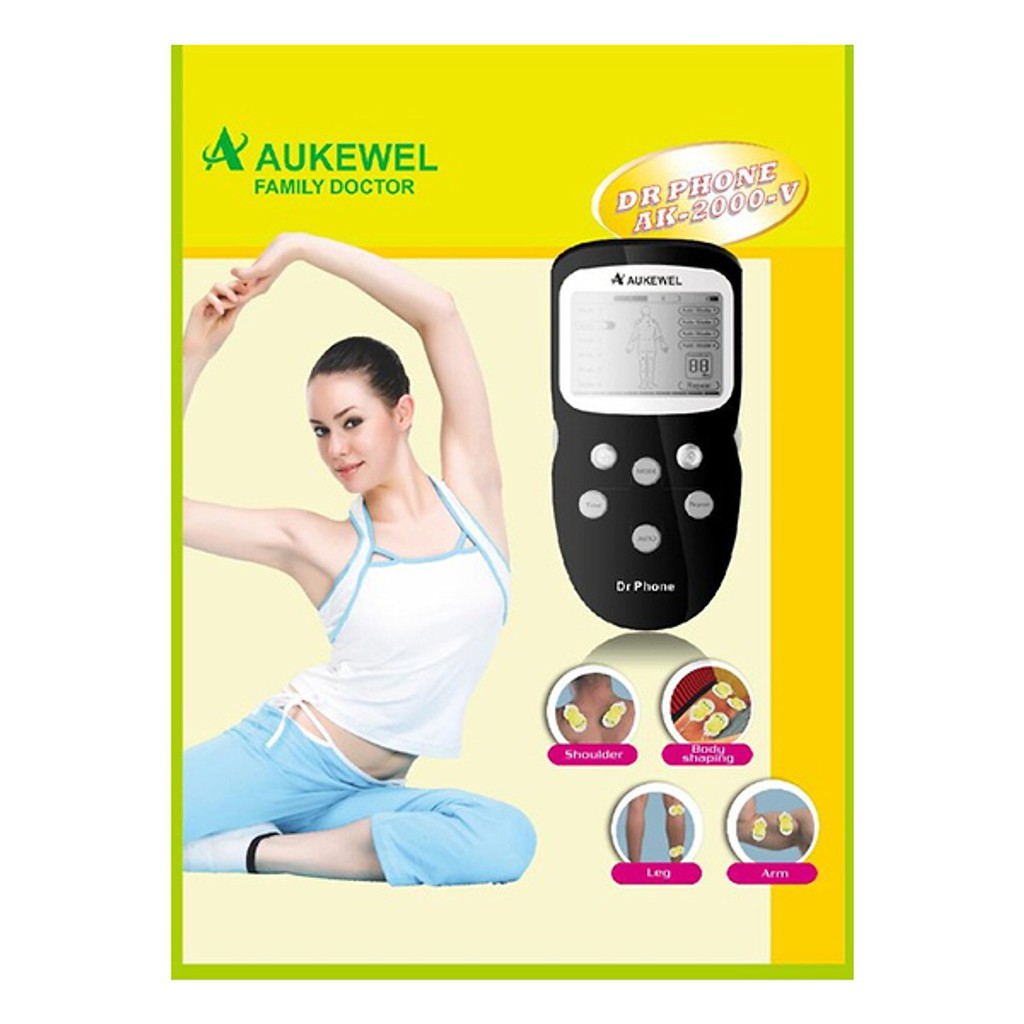 Máy ttrị Liệu Massage Xung Điện Cao Cấp Aukewel Dr-D1 Dr Phone  8 miếng