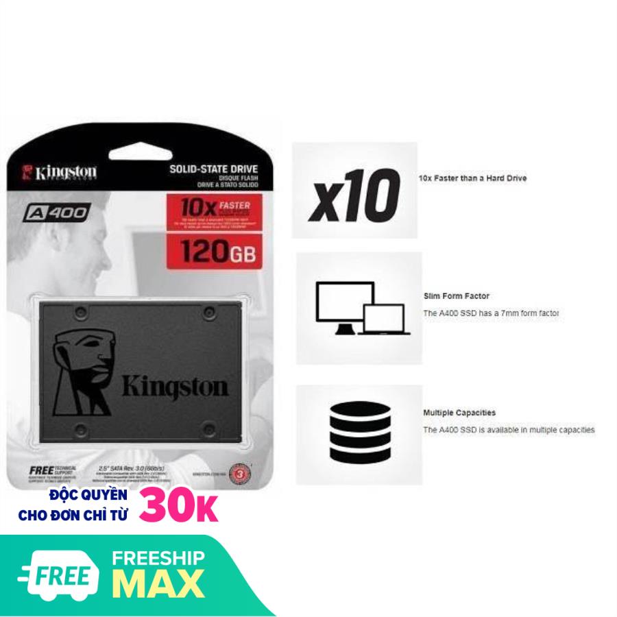 Ổ CỨNG GẮN TRONG SSD 120GB KINGSTON A400 SATA III,BẢO HÀNH 3 NĂM