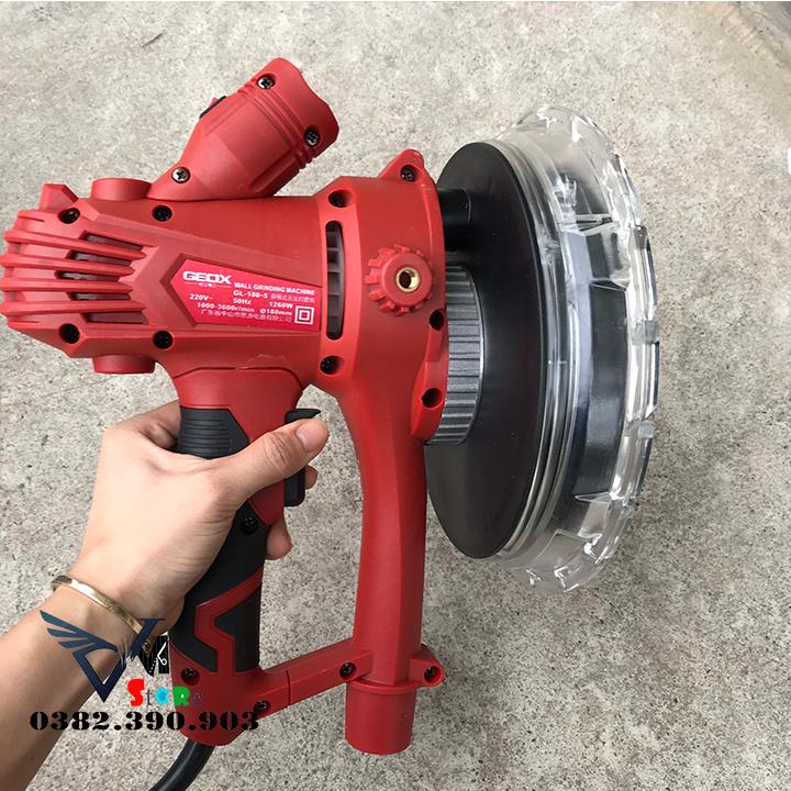 Máy xoa tường 180 - máy chà tường có đèn geox gl180-5 - máy chà nhám tường