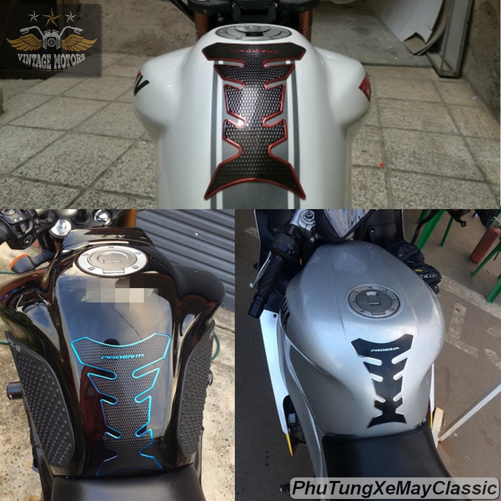 Decal dán trang trí bình xăng, Decal xương cá chống trầy, tem xe máy đủ màu (xanh, đỏ, vàng)