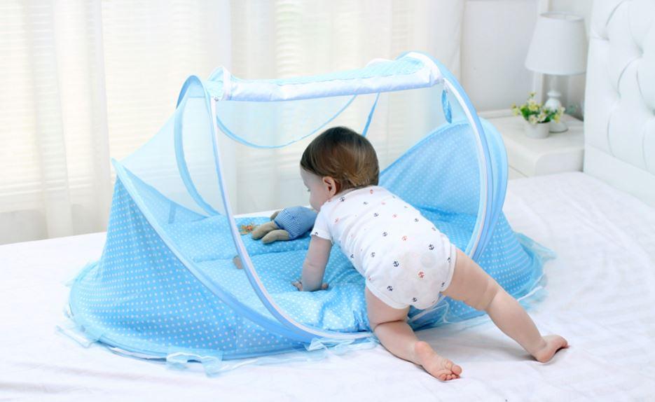 Bé Khó Ngủ, Màn Đẹp, Bộ Màn Nệm Có Nhạc Cho Bé Ngủ Ngon, Có Màn Lưới Thoáng Mát Chống Muỗi Đốt Trẻ.