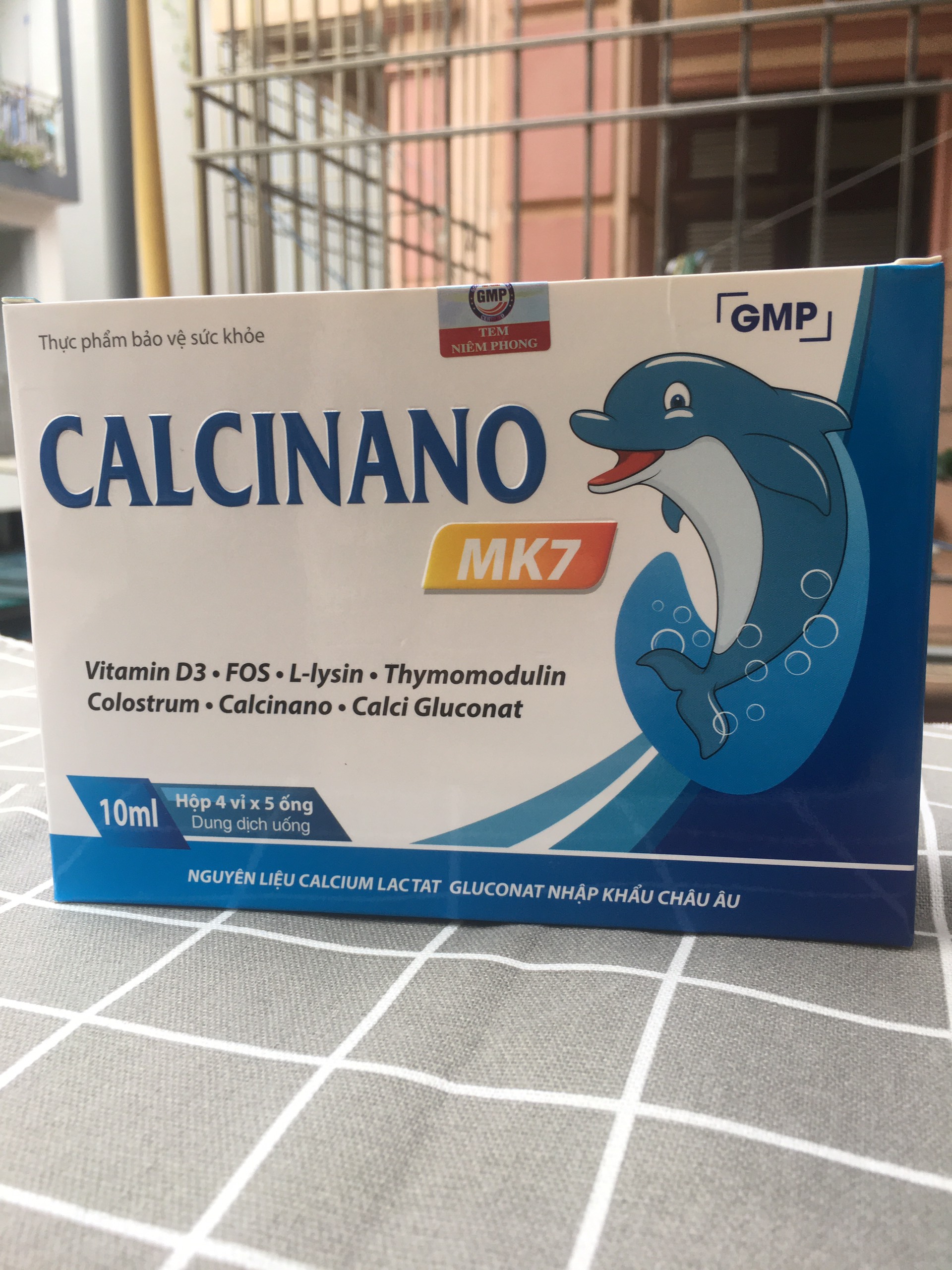 Calcinano mk7 cung cấp canxi nước vitamin d3 mk7 dạng ống giúp bé phát triển chiều cao