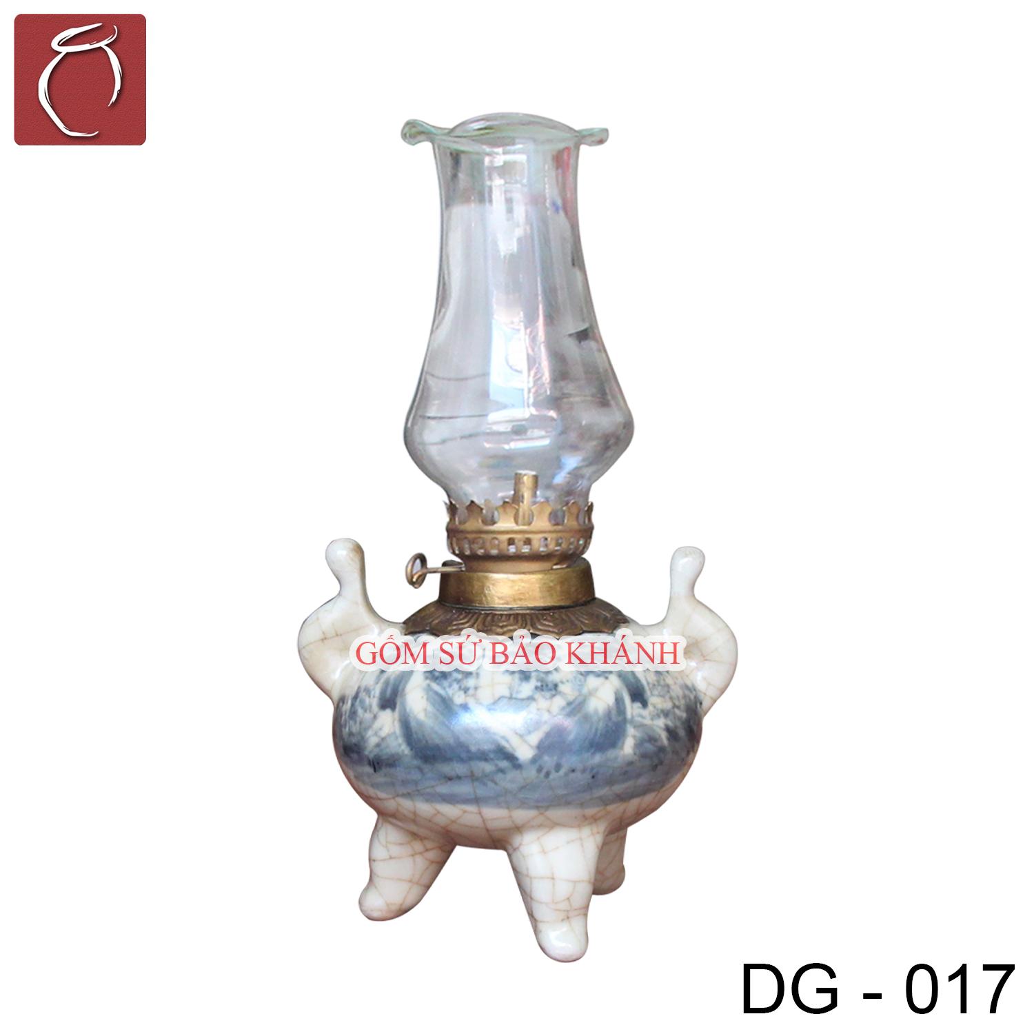 Đèn dầu ba chân men rạn - Gốm Sứ Bảo Khánh Bát Tràng - Đèn thờ cúng cao cấp