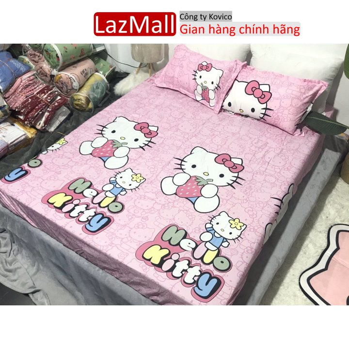 Bộ ga gối cotton poly 3 món họa tiết mẫu hello kitty ôm dâu Sunzin  Kho chăn ga gối, ga giường, drap giường
