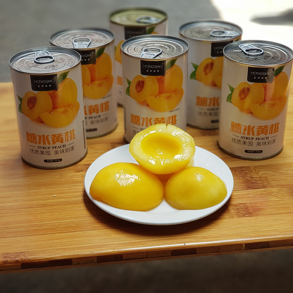 🍑hồng đào giòn ngâm hongquiao🍑siêu sale🍑đào lon hongquiao hộp 425 gr