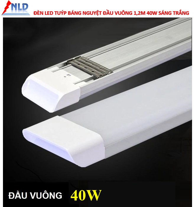 Bộ 2 đèn led Tuýp bán nguyệt đầu vuông 40w-1.2m Sáng trắng